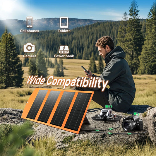 30W Solar Panel full system kit Foldable and portable Waterproof and dustproof Outdoor power bank for RV camping mobile phones